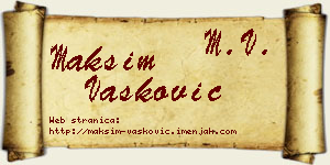 Maksim Vasković vizit kartica